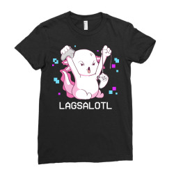 gamer t  shirt axolotl gamer lag funny video gaming game lagsalotl gif Ladies Fitted T-Shirt | Artistshot