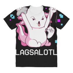 gamer t  shirt axolotl gamer lag funny video gaming game lagsalotl gif All Over Women's T-shirt | Artistshot