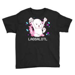 gamer t  shirt axolotl gamer lag funny video gaming game lagsalotl gif Youth Tee | Artistshot