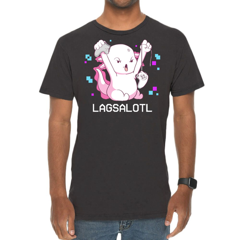Gamer T  Shirt Axolotl Gamer Lag Funny Video Gaming Game Lagsalotl Gif Vintage T-shirt | Artistshot