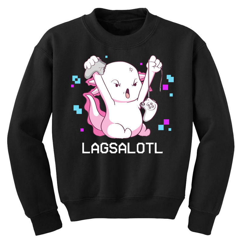 Gamer T  Shirt Axolotl Gamer Lag Funny Video Gaming Game Lagsalotl Gif Youth Sweatshirt | Artistshot