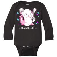 Gamer T  Shirt Axolotl Gamer Lag Funny Video Gaming Game Lagsalotl Gif Long Sleeve Baby Bodysuit | Artistshot