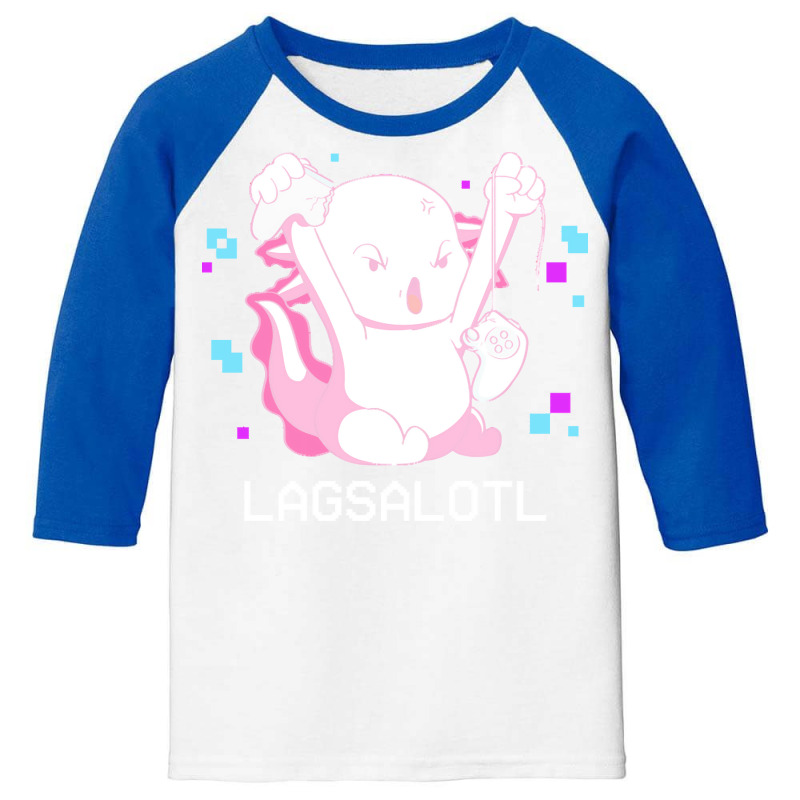 Gamer T  Shirt Axolotl Gamer Lag Funny Video Gaming Game Lagsalotl Gif Youth 3/4 Sleeve | Artistshot