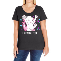 gamer t  shirt axolotl gamer lag funny video gaming game lagsalotl gif Ladies Curvy T-Shirt | Artistshot