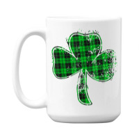 Green Buffalo Plaid Shamrock Lucky St Patrick's Day Womens T Shirt 15 Oz Coffee Mug | Artistshot