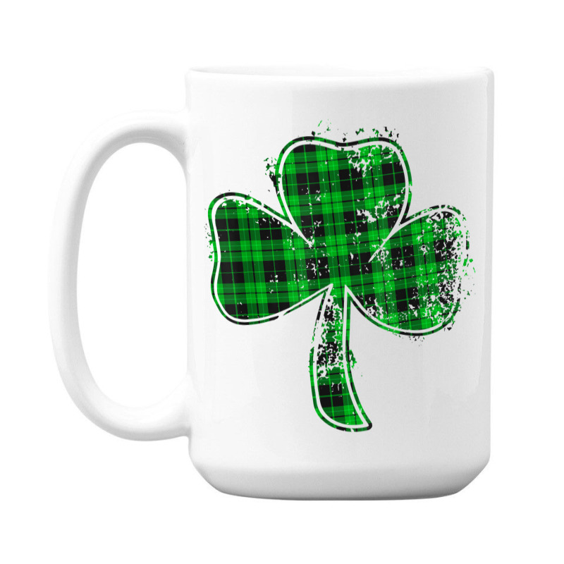 Green Buffalo Plaid Shamrock Lucky St Patrick's Day Womens T Shirt 15 Oz Coffee Mug | Artistshot