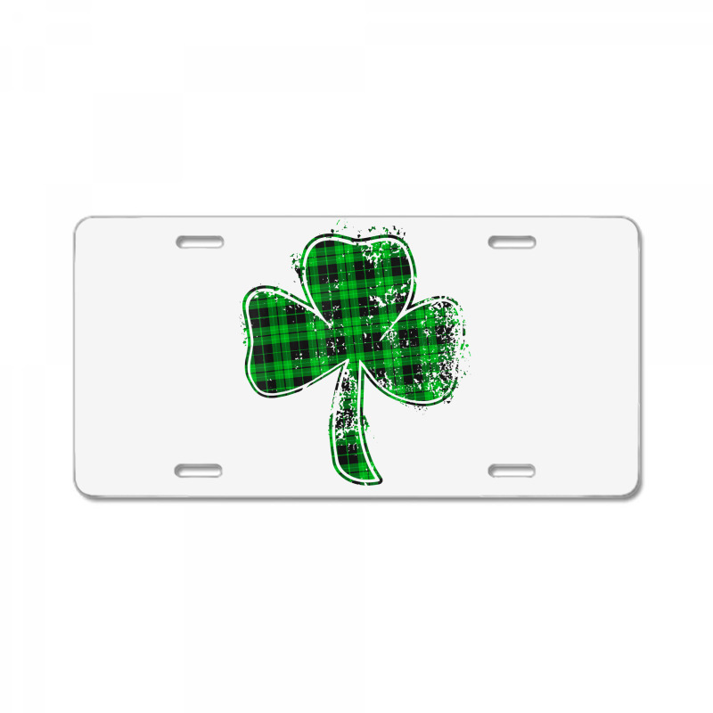 Green Buffalo Plaid Shamrock Lucky St Patrick's Day Womens T Shirt License Plate | Artistshot