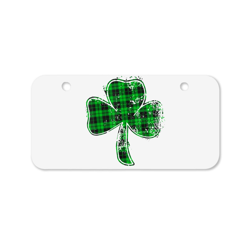 Green Buffalo Plaid Shamrock Lucky St Patrick's Day Womens T Shirt Bicycle License Plate | Artistshot