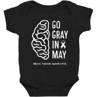 Go Wear Gray In May For Brain Baby Bodysuit | Artistshot