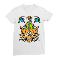 Fox In Lines Ladies Fitted T-shirt | Artistshot