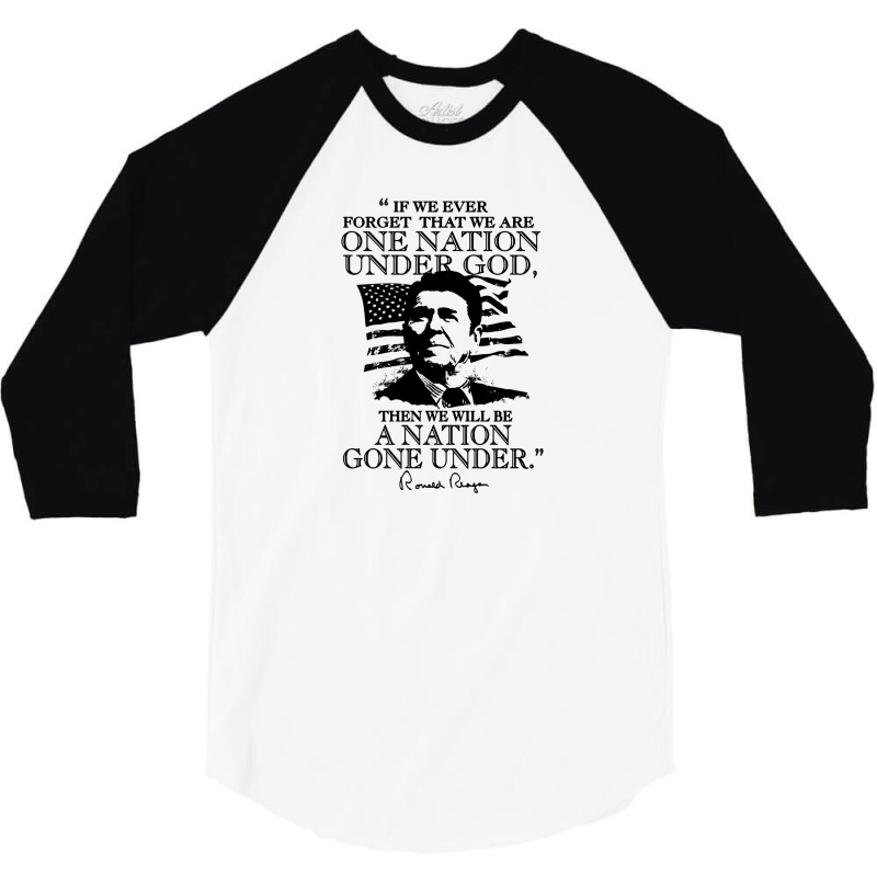 One Nation Under God Reagan 3/4 Sleeve Shirt by Lillian_Cain | Artistshot