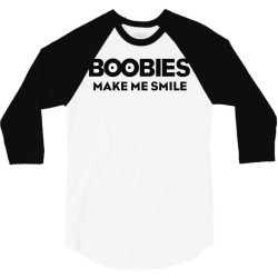 boobies make me smile 3/4 Sleeve Shirt | Artistshot