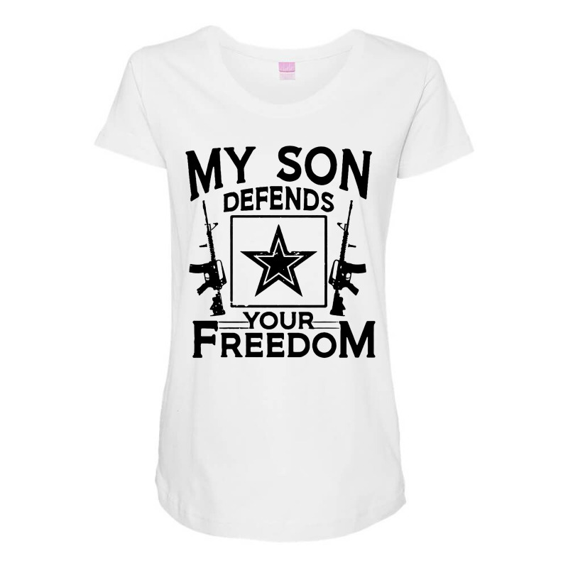 My Son Defends Your Freedom Army Mom Maternity Scoop Neck T-shirt by liqualyfu | Artistshot