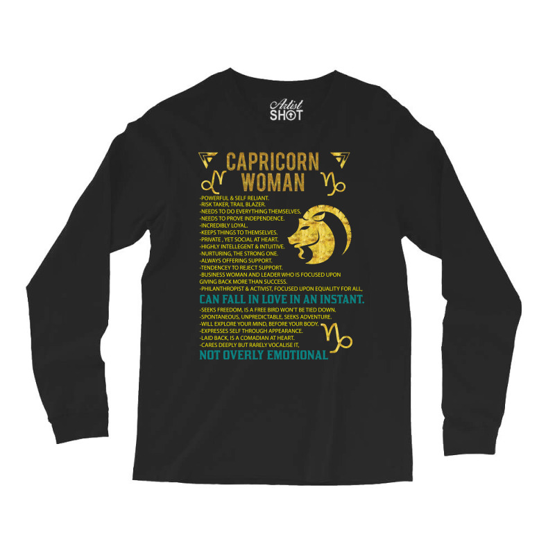 Capricorn Woman Long Sleeve Shirts by SabriAcar | Artistshot