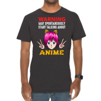 Warning May Spontaneously Start Talking About Anime Manga T Shirt Vintage T-shirt | Artistshot