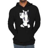 Boston Terrier Toilet Painting Wall T  Shirt Boston Terrier Toilet Pai Lightweight Hoodie | Artistshot