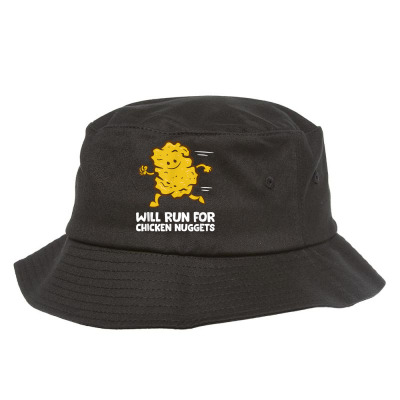 Will Run For Chicken Nuggets T Shirt Bucket Hat Designed By Jermonmccline