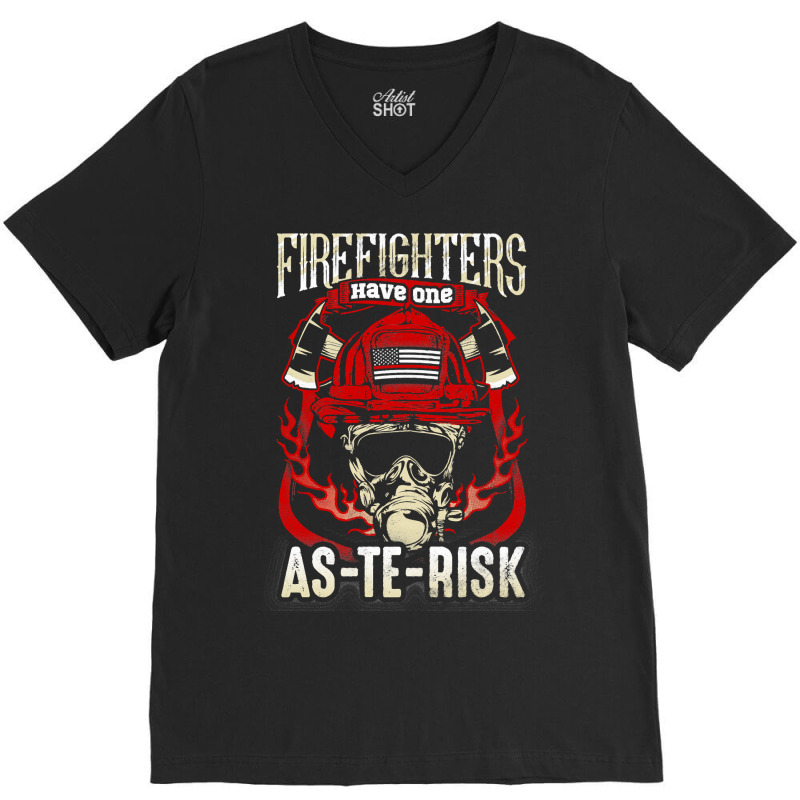 Firefighter Fireman S Asterisk 106 Firefighting V-Neck Tee by offensejuggler | Artistshot