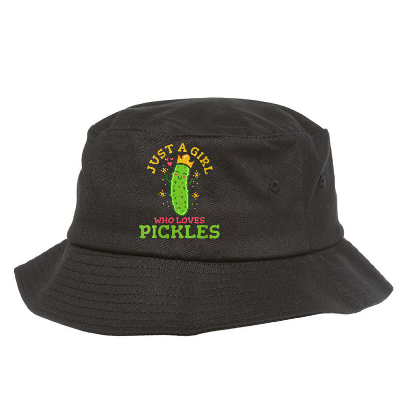 Womens Pickle Just A Girl Who Loves Pickles Vegan V Neck T Shirt Bucket Hat by darelychilcoat1989 | Artistshot