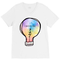 The Lovers, Inspire, Inspiration, Colorful, Rainbow, Light, Lightbulb, V-neck Tee | Artistshot