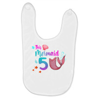 Mermaid 5th Birthday Squad Girl Tail 5 Yo Swim Funny Gift T Shirt Baby Bibs | Artistshot