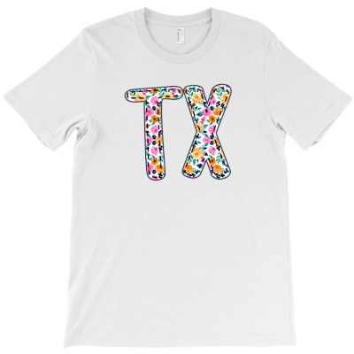 Tx Floral Pattern T-shirt Designed By Alemin
