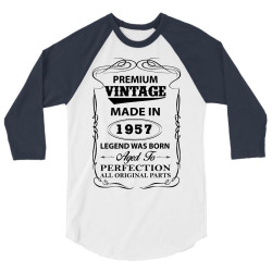 vintage legend was born 1957 3/4 Sleeve Shirt | Artistshot