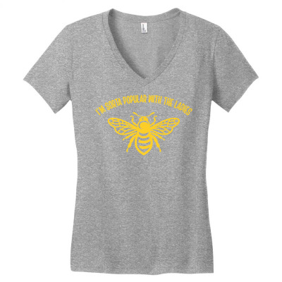 Popular With The Ladies Funny Honey Bee Premium T Shirt Women's V-neck T-shirt Designed By Belenfinl