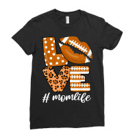 Football Love Football American Mom Life Player With Leopard Funny 123 Ladies Fitted T-shirt | Artistshot