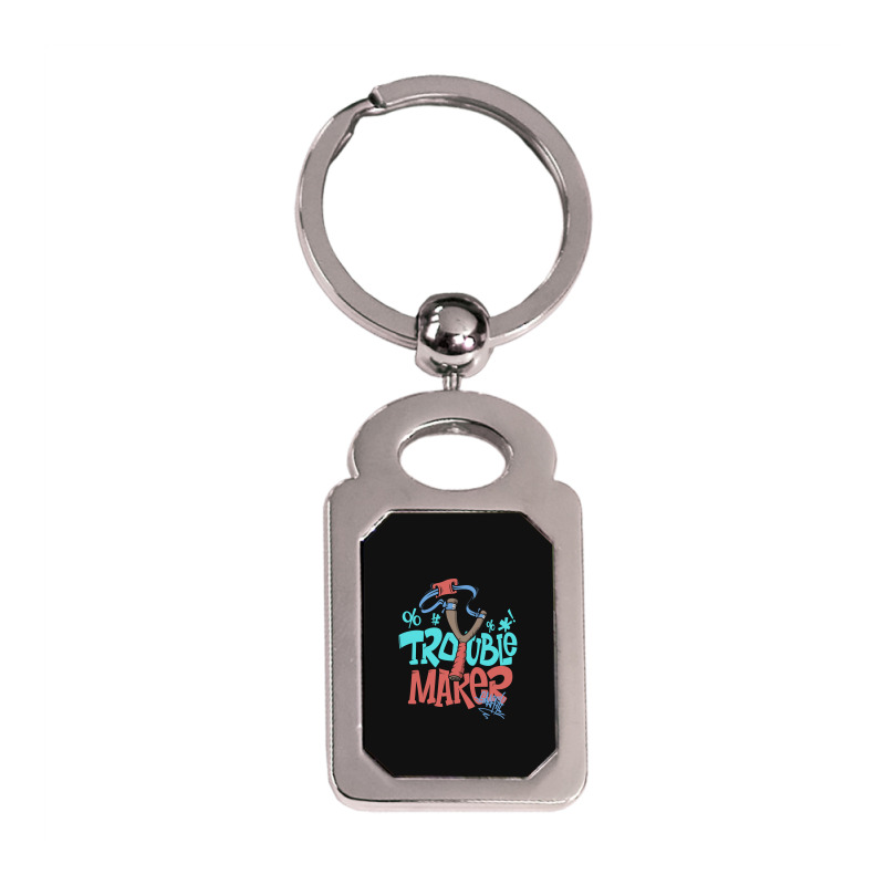 Trouble Maker Silver Rectangle Keychain | Artistshot