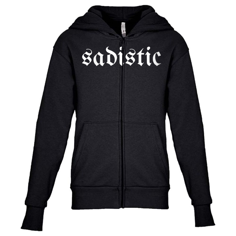 Womens Sadistic Goth Grunge Emo Control Punishment Sadist Satan V Neck Youth Zipper Hoodie by naythendeters2000 | Artistshot