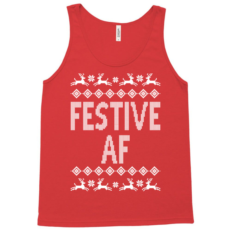 Festive Af Christmas Sweater Tank Top | Artistshot