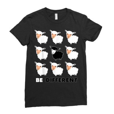 Black Sheep Be Different Shirt Ladies Fitted T-shirt Designed By Windrunner