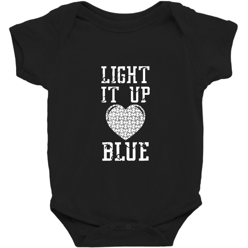 Light It Up Blue Shirt Autism Awareness Puzzle Piece Pullover Baby Bodysuit by hajarbor | Artistshot