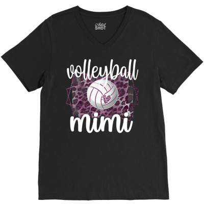 Volleyball Sport Lover Mimi Grandma Of Volleyball Player Mimi 177 V-neck Tee Designed By Offensejuggler