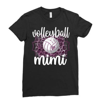 Volleyball Sport Lover Mimi Grandma Of Volleyball Player Mimi 177 Ladies Fitted T-shirt Designed By Offensejuggler