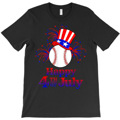 Baseball Happy 4th Of July Men Usa American Flag Boys T Shirt T-shirt Designed By Latonja Brock