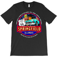 Historic Route 66 Springfield Illinois Main Street America T Shirt T-shirt | Artistshot