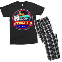 Historic Route 66 Springfield Illinois Main Street America T Shirt Men's T-shirt Pajama Set | Artistshot