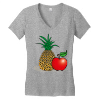 Pineapple And Apple Women's V-neck T-shirt | Artistshot