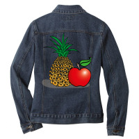 Pineapple And Apple Ladies Denim Jacket | Artistshot