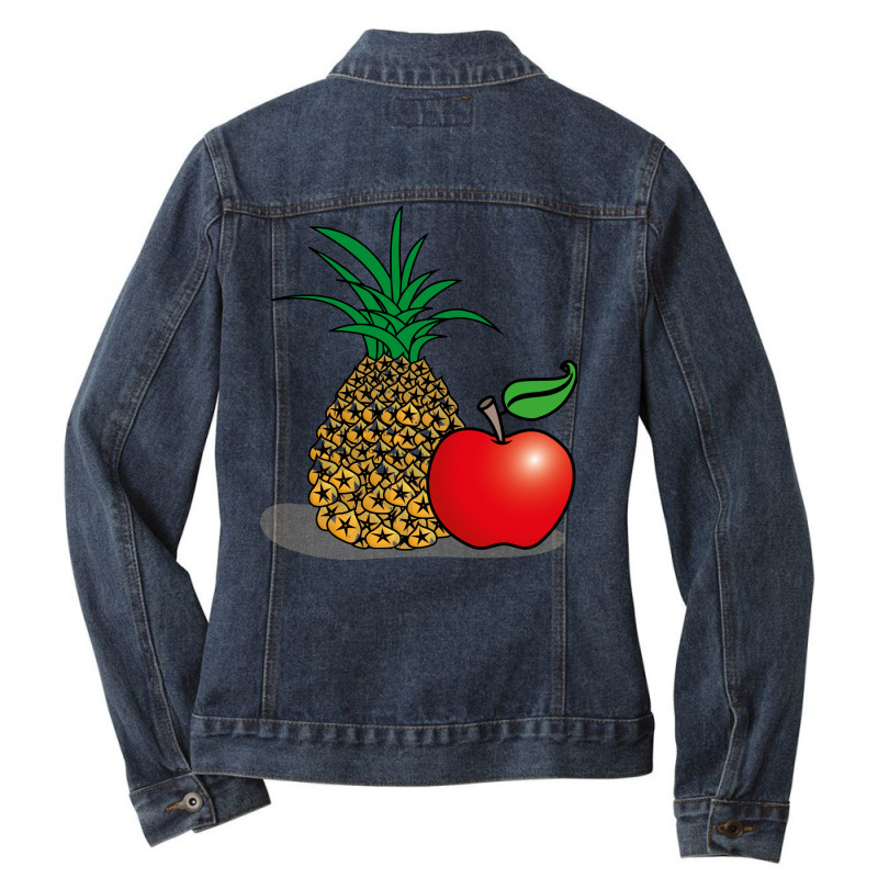 Pineapple And Apple Ladies Denim Jacket by Chiks | Artistshot