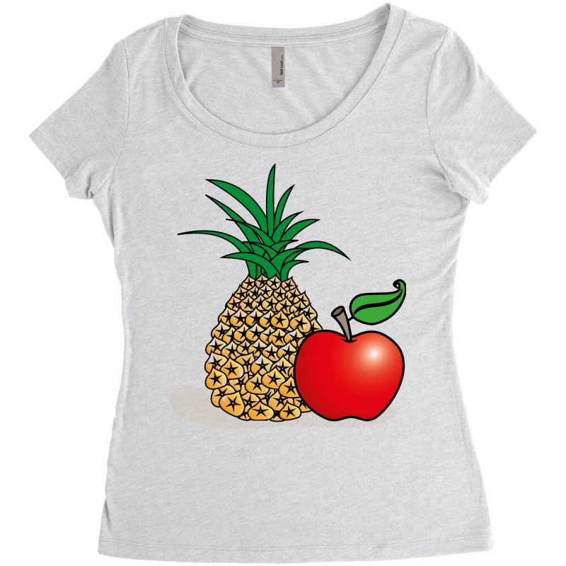 Pineapple And Apple Women's Triblend Scoop T-shirt by Chiks | Artistshot