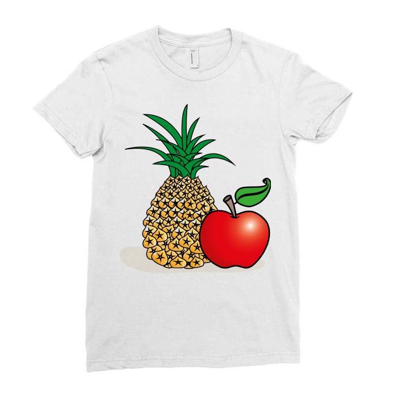 Pineapple And Apple Ladies Fitted T-Shirt by Chiks | Artistshot