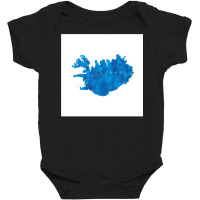 Iceland Watercolor Country Blue Art Print Decor Gift Long Sleeve T Shi Baby Bodysuit | Artistshot