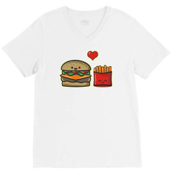 burger and fries V-Neck Tee | Artistshot