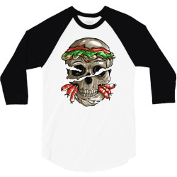 burger skull 3/4 Sleeve Shirt | Artistshot