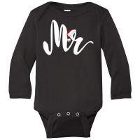 Mr And Mrs Christmas Mr For Dark Long Sleeve Baby Bodysuit | Artistshot