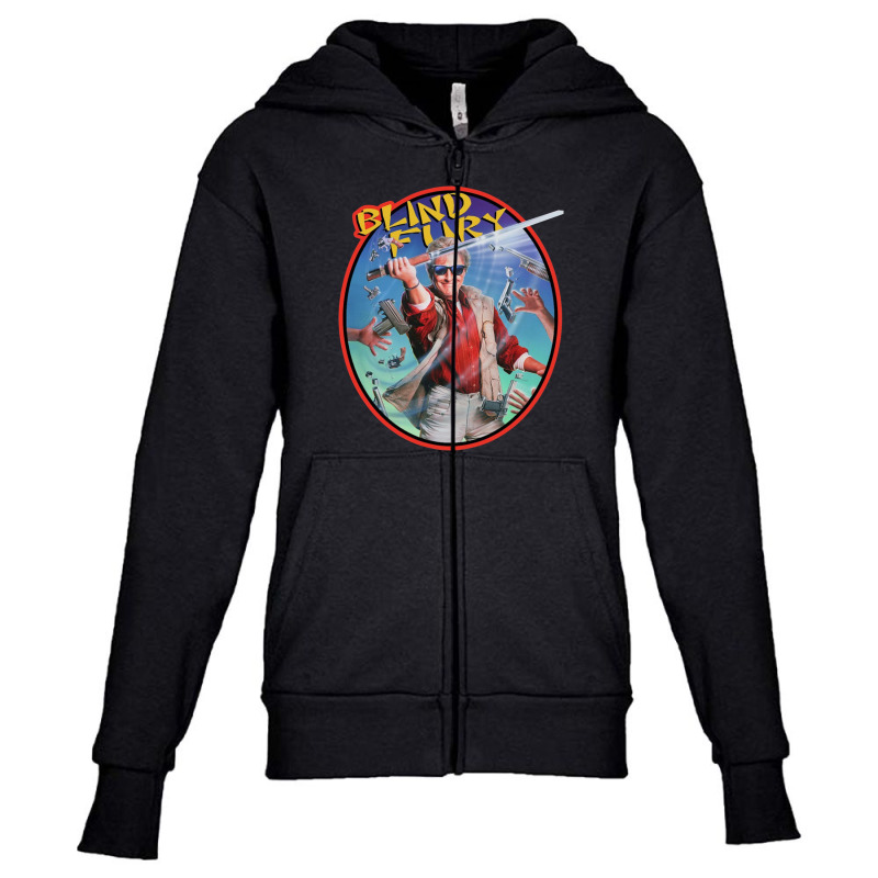 Blind Flury Youth Zipper Hoodie by Carole_Art | Artistshot