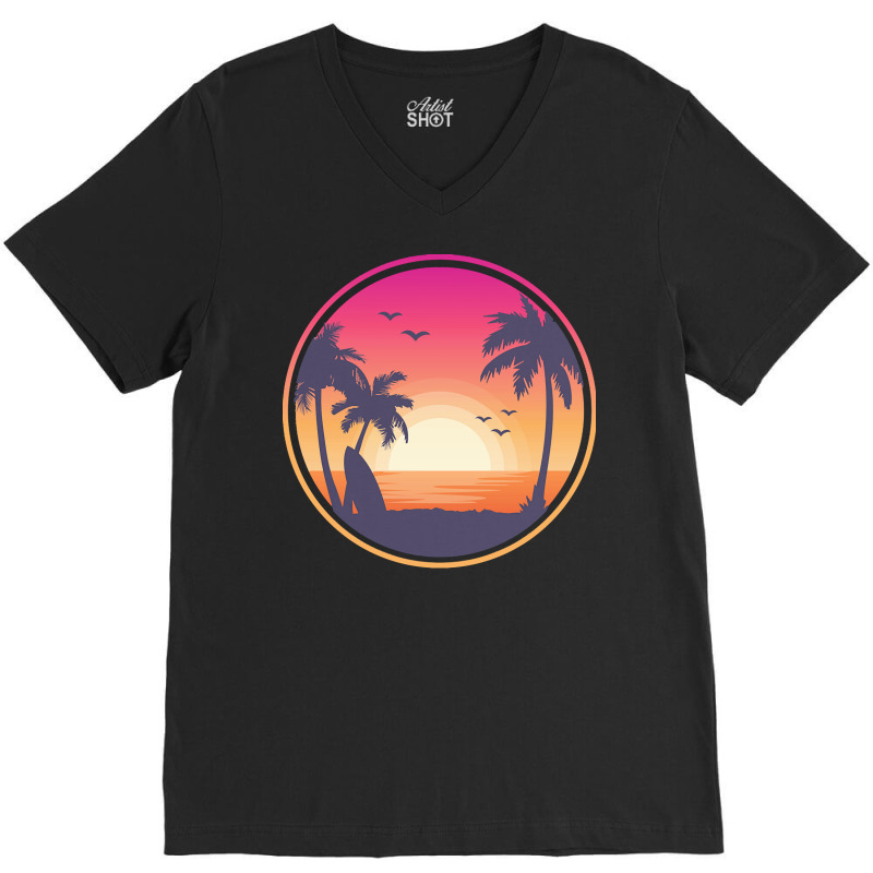 Beach T  Shirt Beach Sunset T  Shirt V-neck Tee | Artistshot